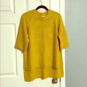 All Row Mustard Side Slit Sweater